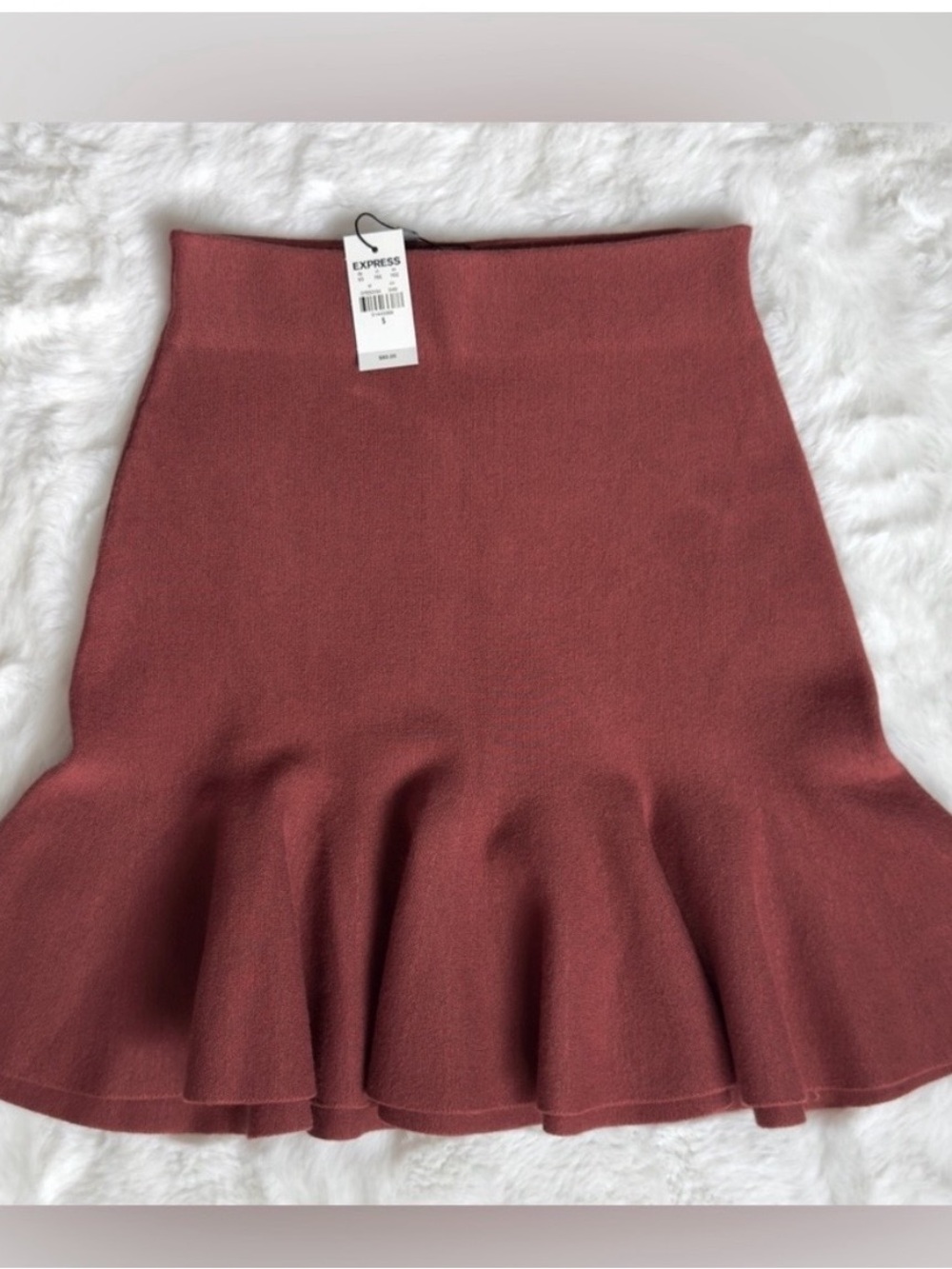 NWT Express Rust-Tone Flared Knit Skirt